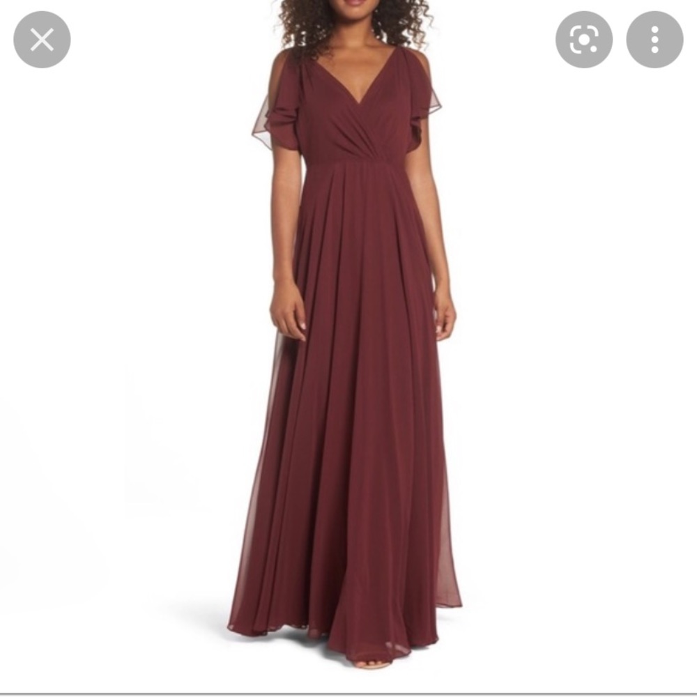 Jenny Yoo Bridesmaid Dress “Cassie” in Hibiscus (Size 6)
